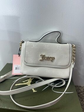Juicy Couture White Crossbody with Gold Logo Chain
